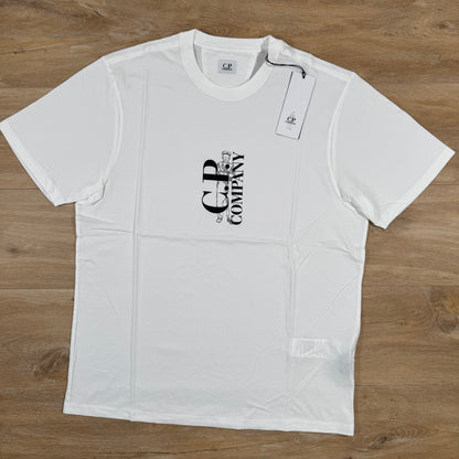 C.P. Company Vertical Logo British Sailor T-Shirt in Gauze White