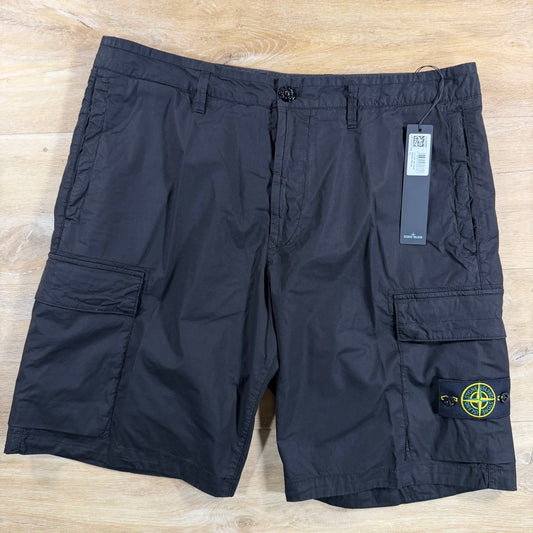 Stone Island Stretch Cotton Tela 'Paracadute' Cargo Bermuda Shorts in Black