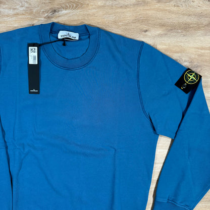 Stone Island Garment Dyed Crewneck Sweatshirt in Avio Blue