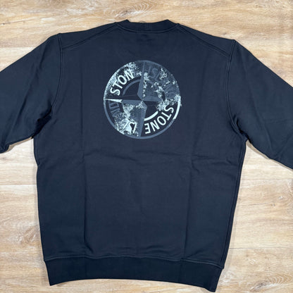 Stone Island Reverse Compass Logo Sweatshirt in Black