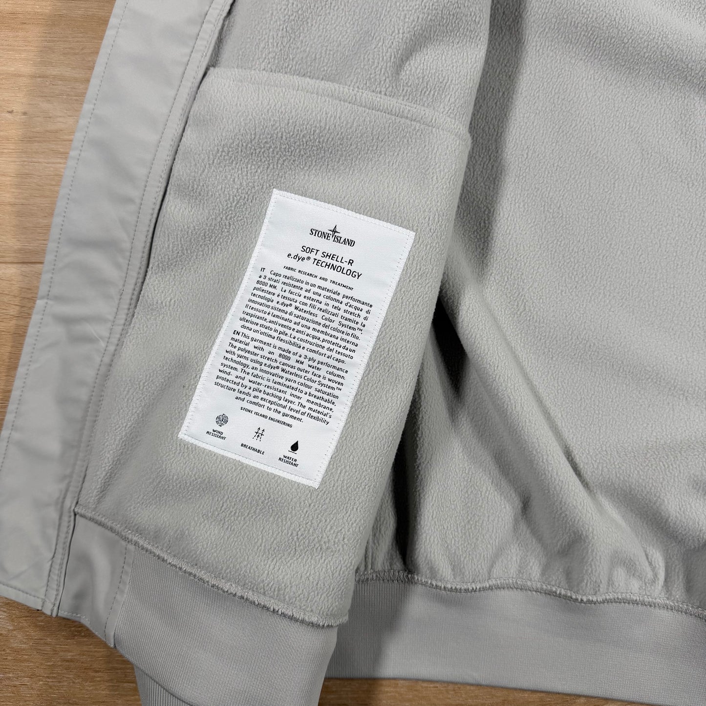 Stone Island Soft Shell-R Jacket in Pearl Grey