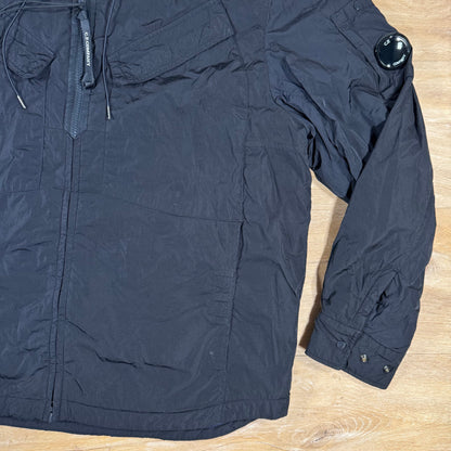 C.P. Company Chrome-R Hooded Zipped Lens Overshirt in Navy