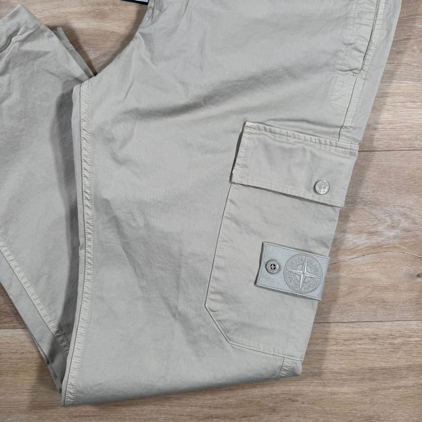 Stone Island Ghost Stretch Cargo Trousers in Beige