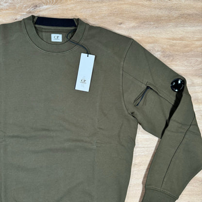 C.P. Company Diagonal Raised Fleece Lens Sweatshirt in Ivy Green