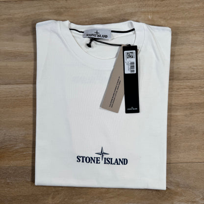 Stone Island 24/2 Organic Cotton Logo T-Shirt in White