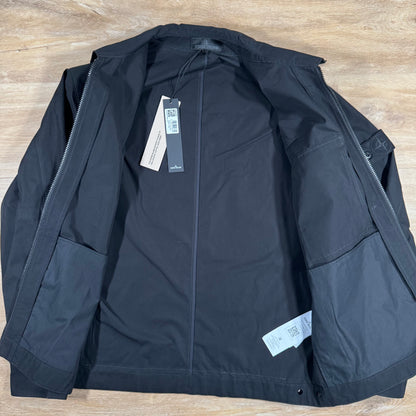 Stone Island Ghost Weatherproof Cotton Canvas Overshirt in Black