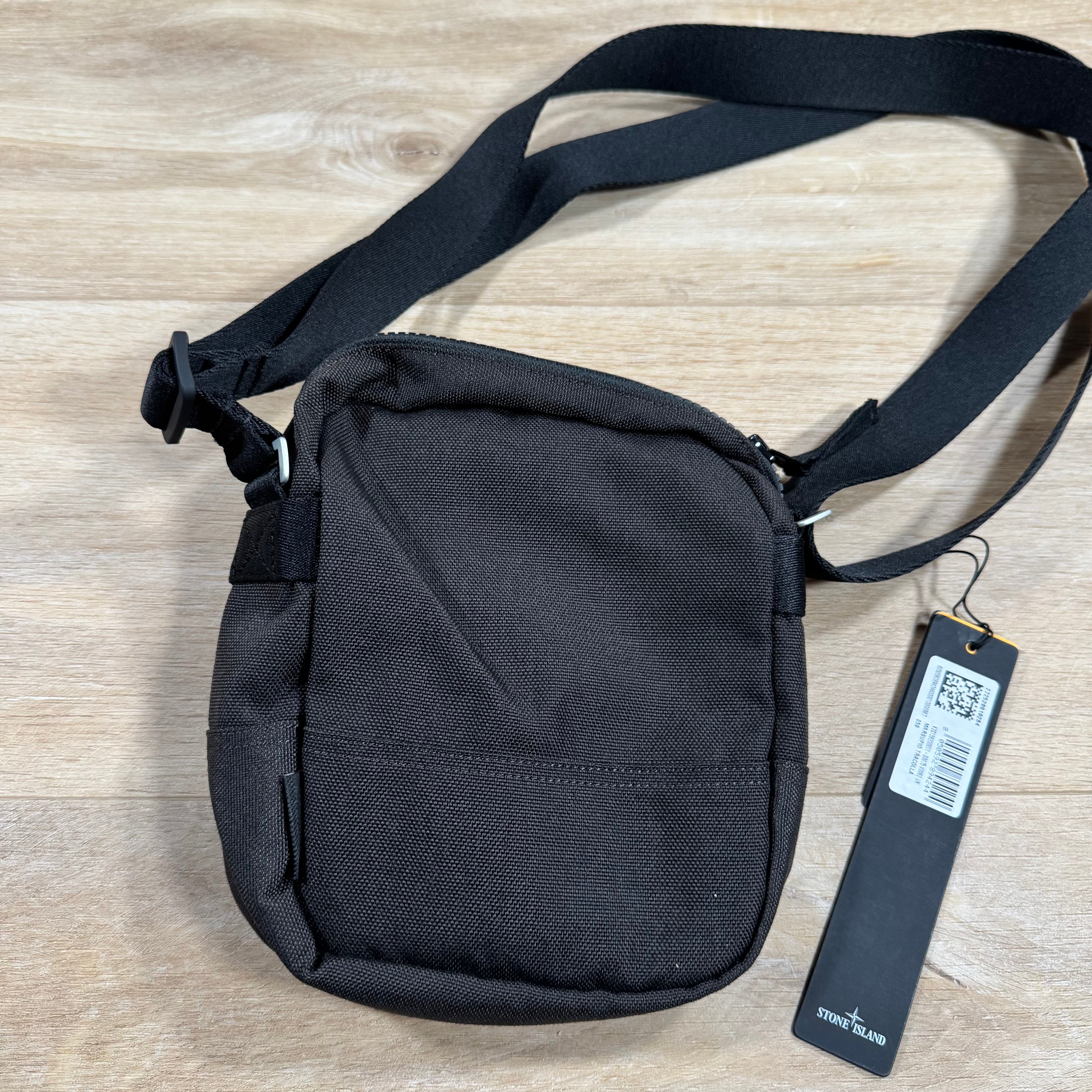 Stone Island Resin Treated Cordura 1500 Pouch Bag in Lead Stone Island Resin Treated Cordura 1500 Pouch Bag in Lead