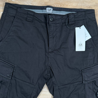 C.P. Company Stretch Sateen Lens Cargo Shorts in Black