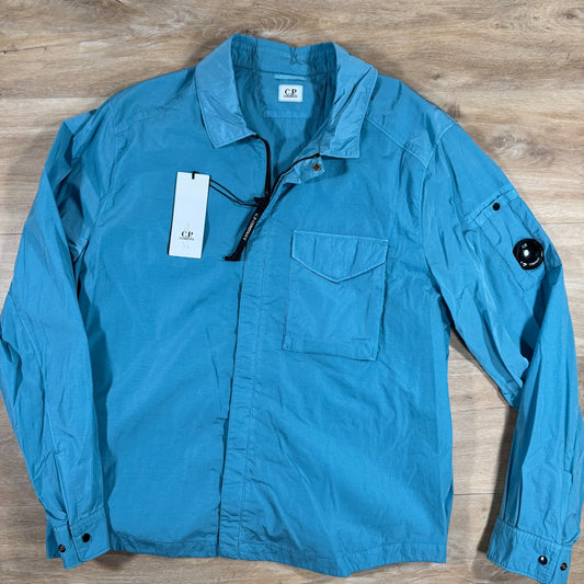 C.P. Company Chrome-R Lens Overshirt in Aegean Blue
