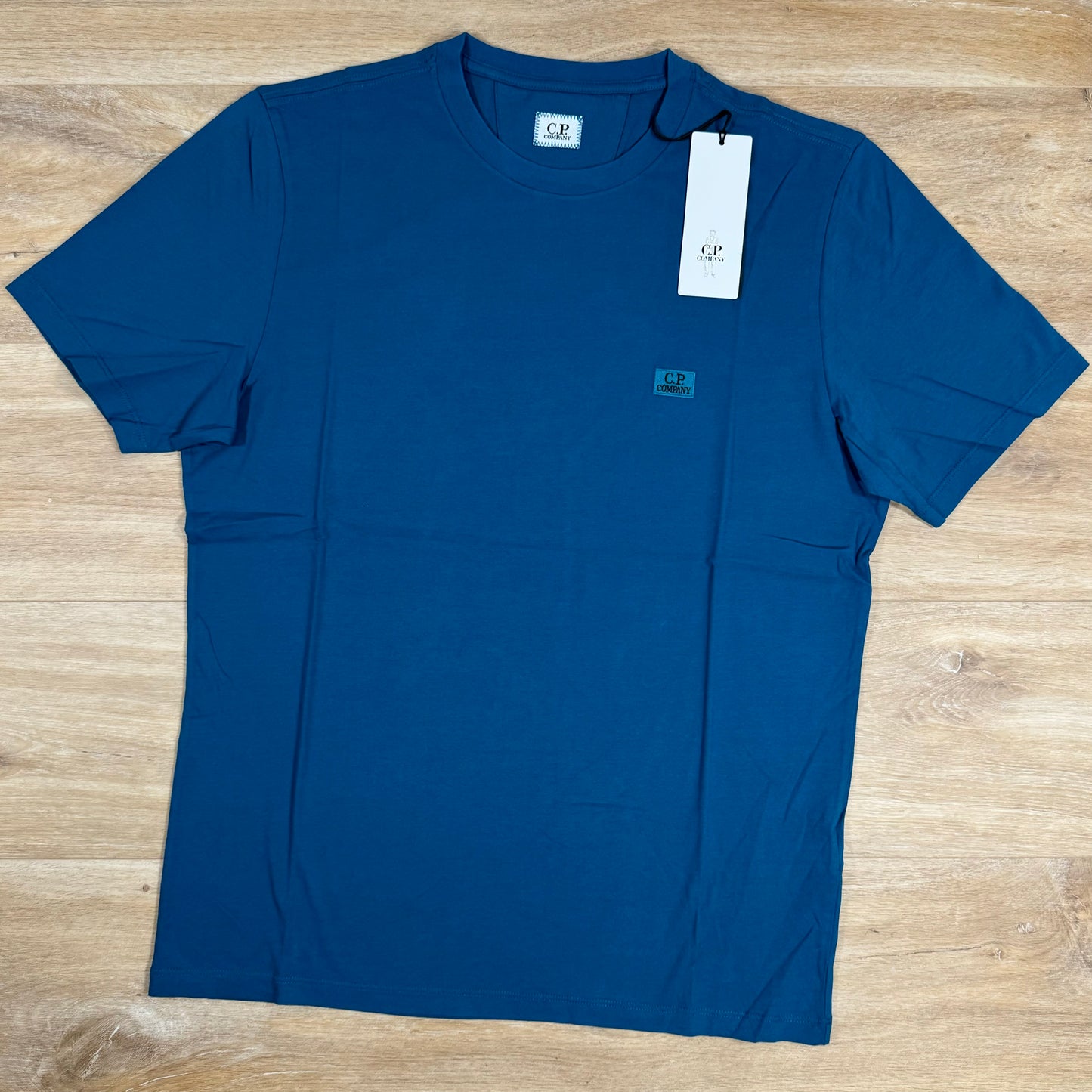 C.P. Company Embroidered Logo T-Shirt in Ink Blue