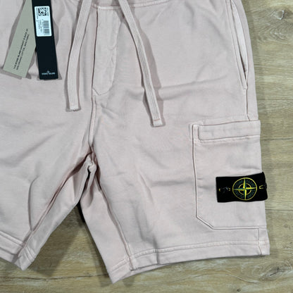 Stone Island Organic Cotton Fleece Shorts in Antique Rose