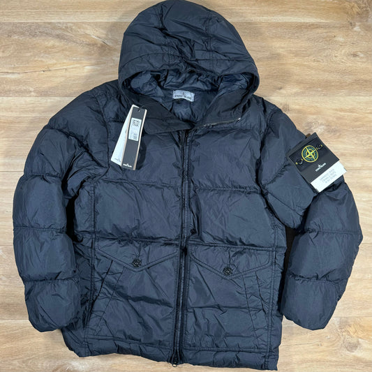 Stone Island Crinkle Reps R-NY Down Jacket in Navy