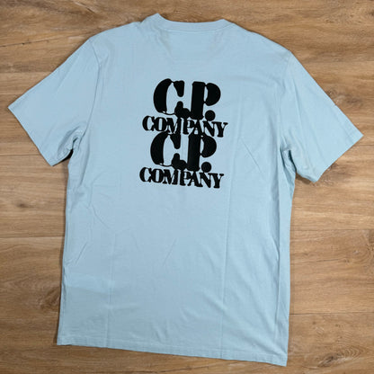 C.P. Company 30/1 Jersey Graphic T-Shirt in Starlight Blue