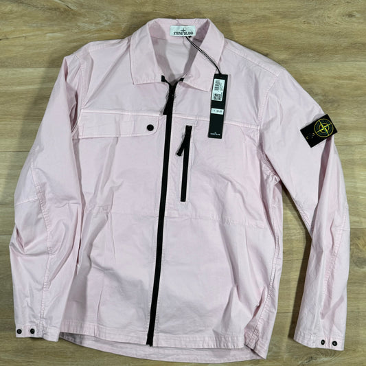 Stone Island Zip Pocket Overshirt in Pink