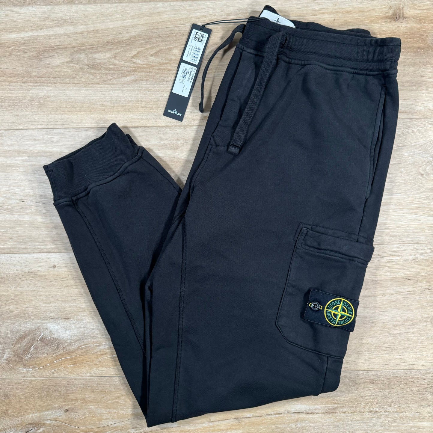 Stone Island Regular Fit Cargo Sweatpants in Black