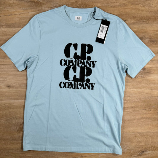 C.P. Company 30/1 Jersey Graphic T-Shirt in Starlight Blue