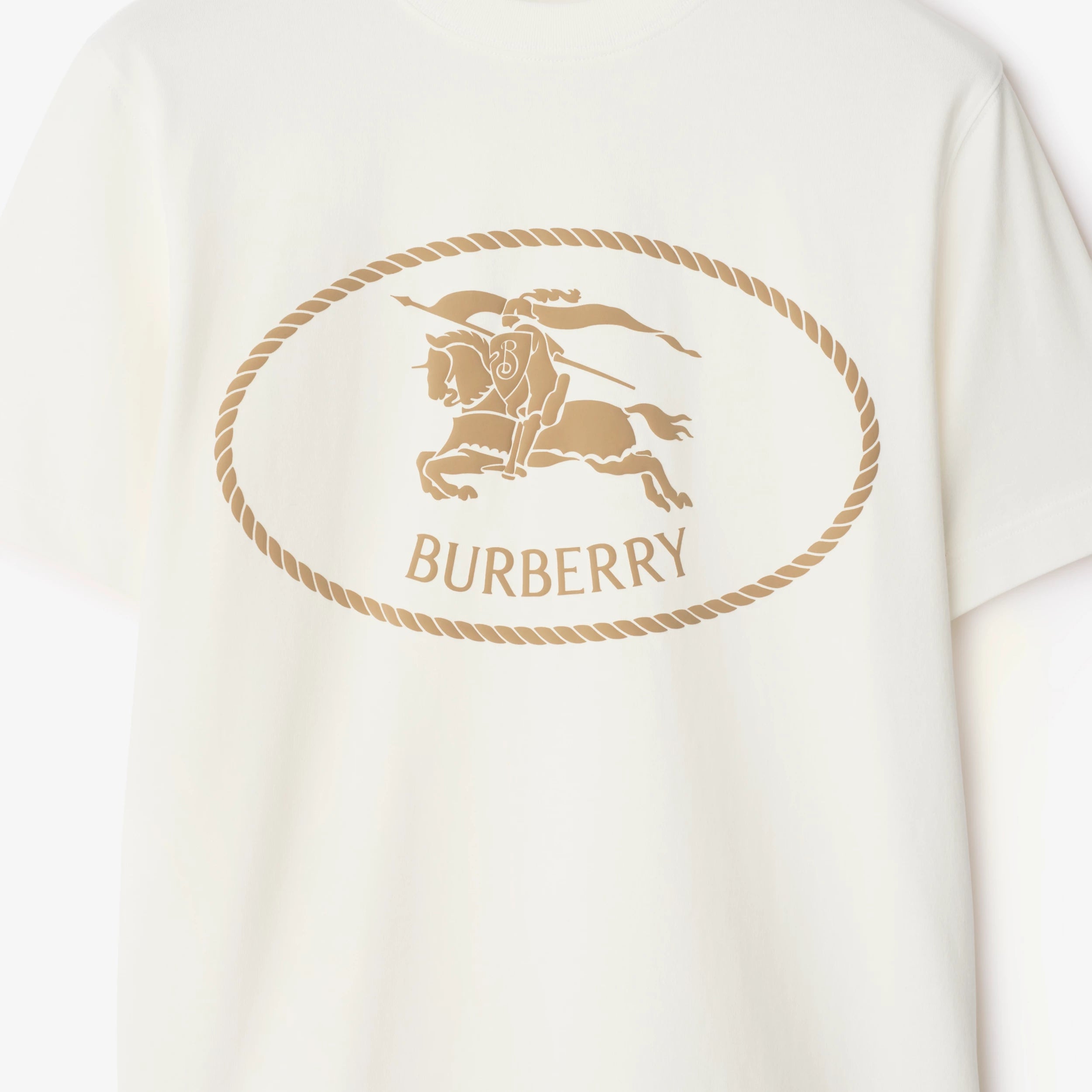 Burberry Knight Stamp Cotton T-Shirt in Chalk