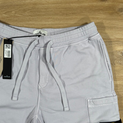 Stone Island Organic Cotton Fleece Shorts in Lilac