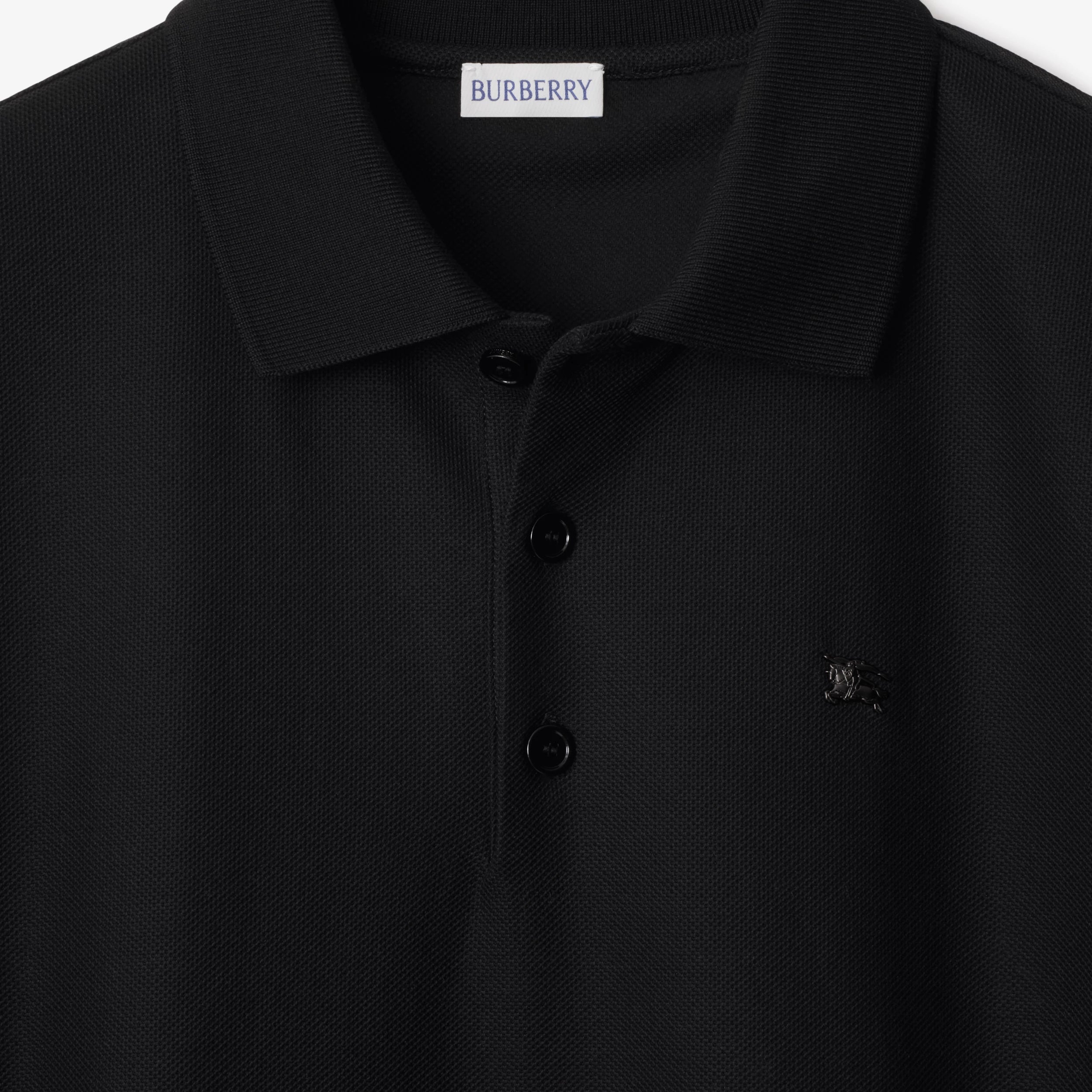 Burberry Metal Knight Cotton Polo Shirt in Black
