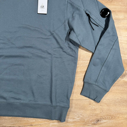 C.P. Company Diagonal Raised Fleece Lens Sweatshirt in Stormy Weather - Blue