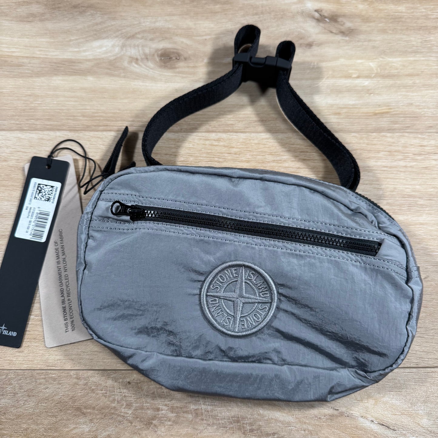 Stone Island Nylon Metal Padded Belt Bag in Pearl Grey