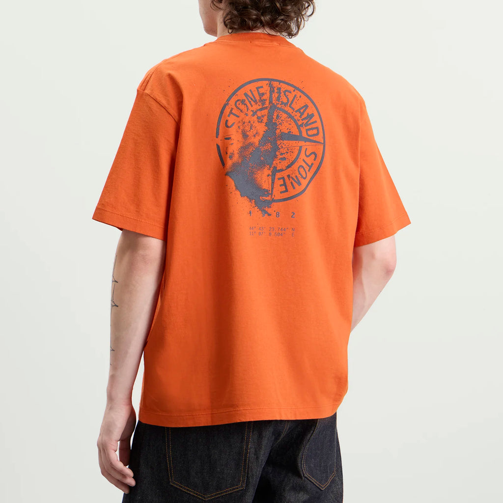 Stone Island 'Desert' Print T-Shirt in Burnt Orange