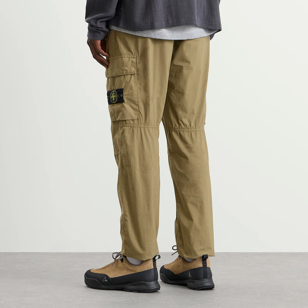 Stone Island Stretch Cotton Tela Paracadute Cargo Trousers in Military Green