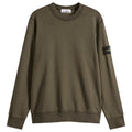 Stone Island Organic Cotton Fleece Crewneck Sweatshirt in Coal Grey