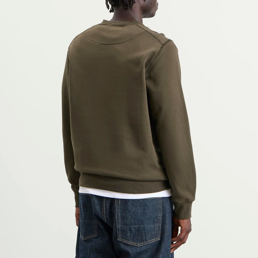 Stone Island Organic Cotton Fleece Crewneck Sweatshirt in Coal Grey