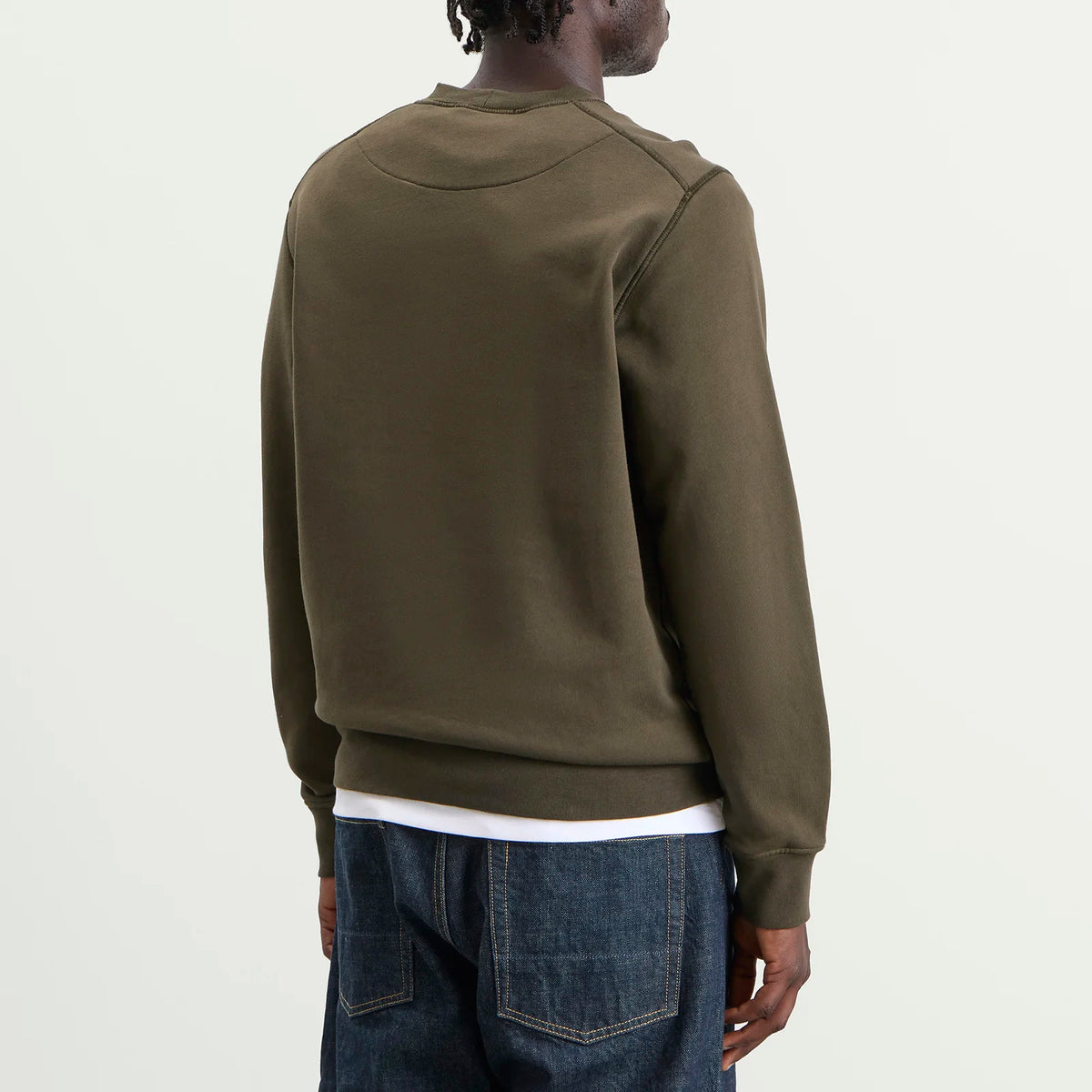 Stone Island Organic Cotton Fleece Crewneck Sweatshirt in Coal Grey