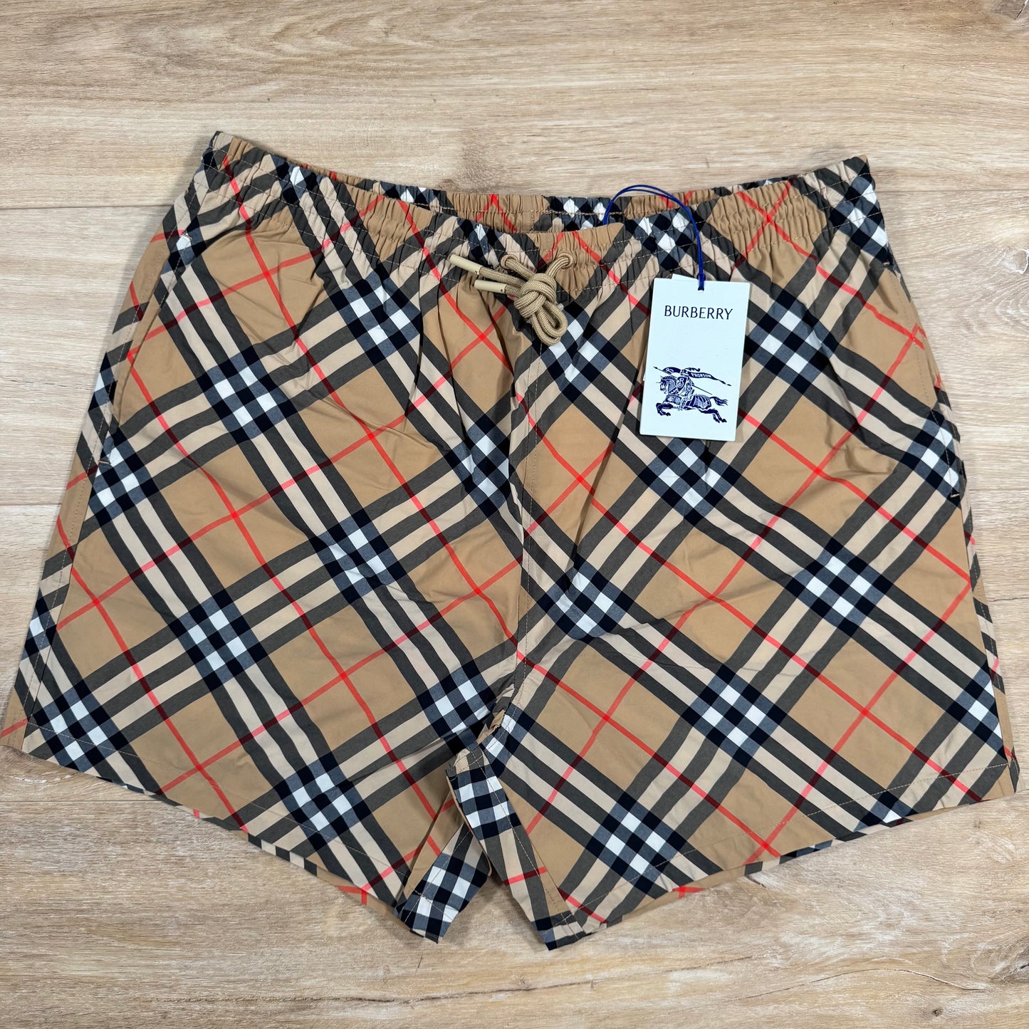 Burberry Check Swim Shorts in Sand