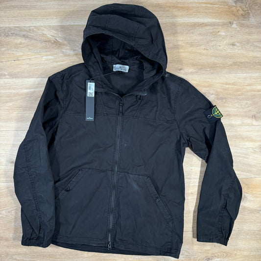 Stone Island Supima Twill Stretch-TC Hooded Overshirt in Black