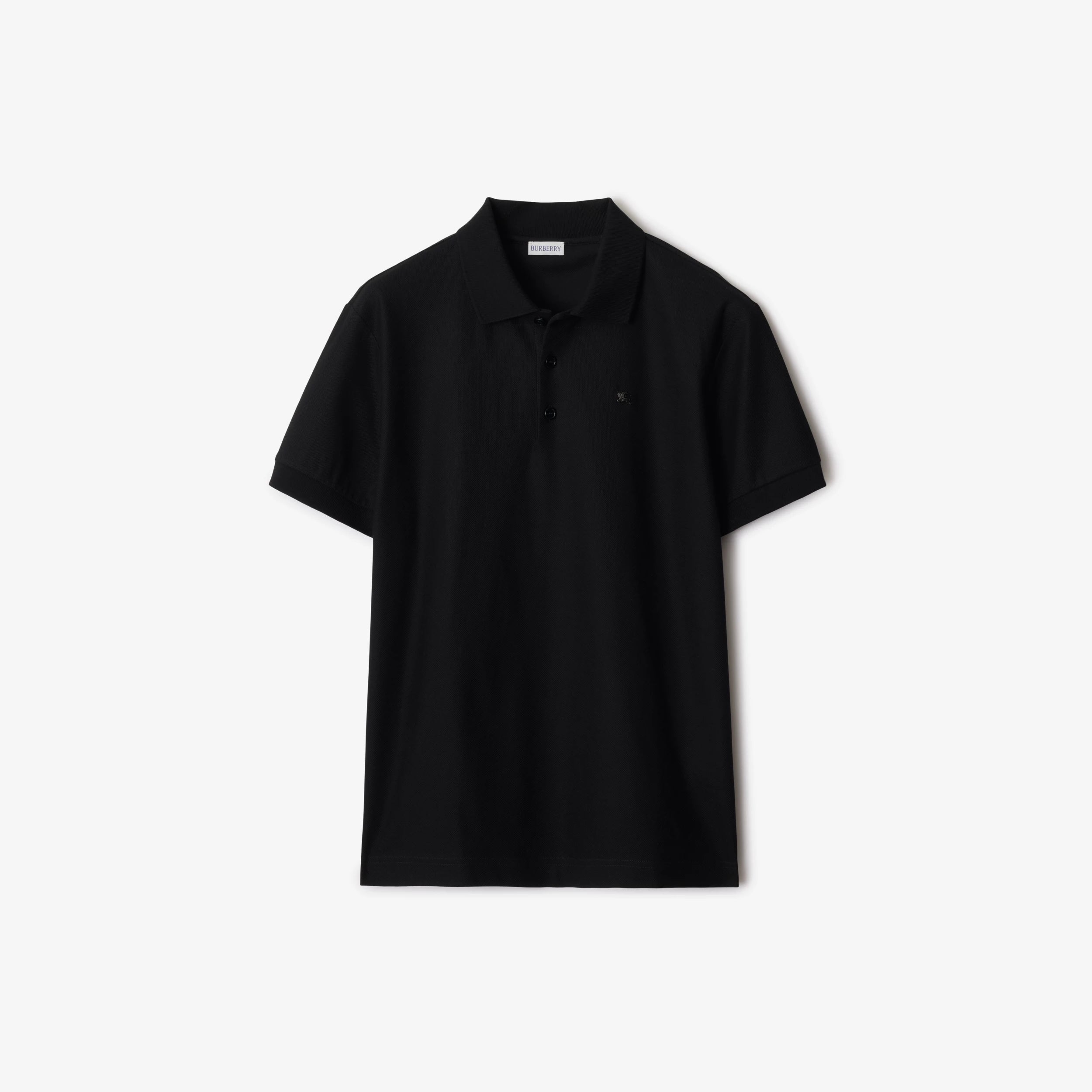 Burberry Metal Knight Cotton Polo Shirt in Black