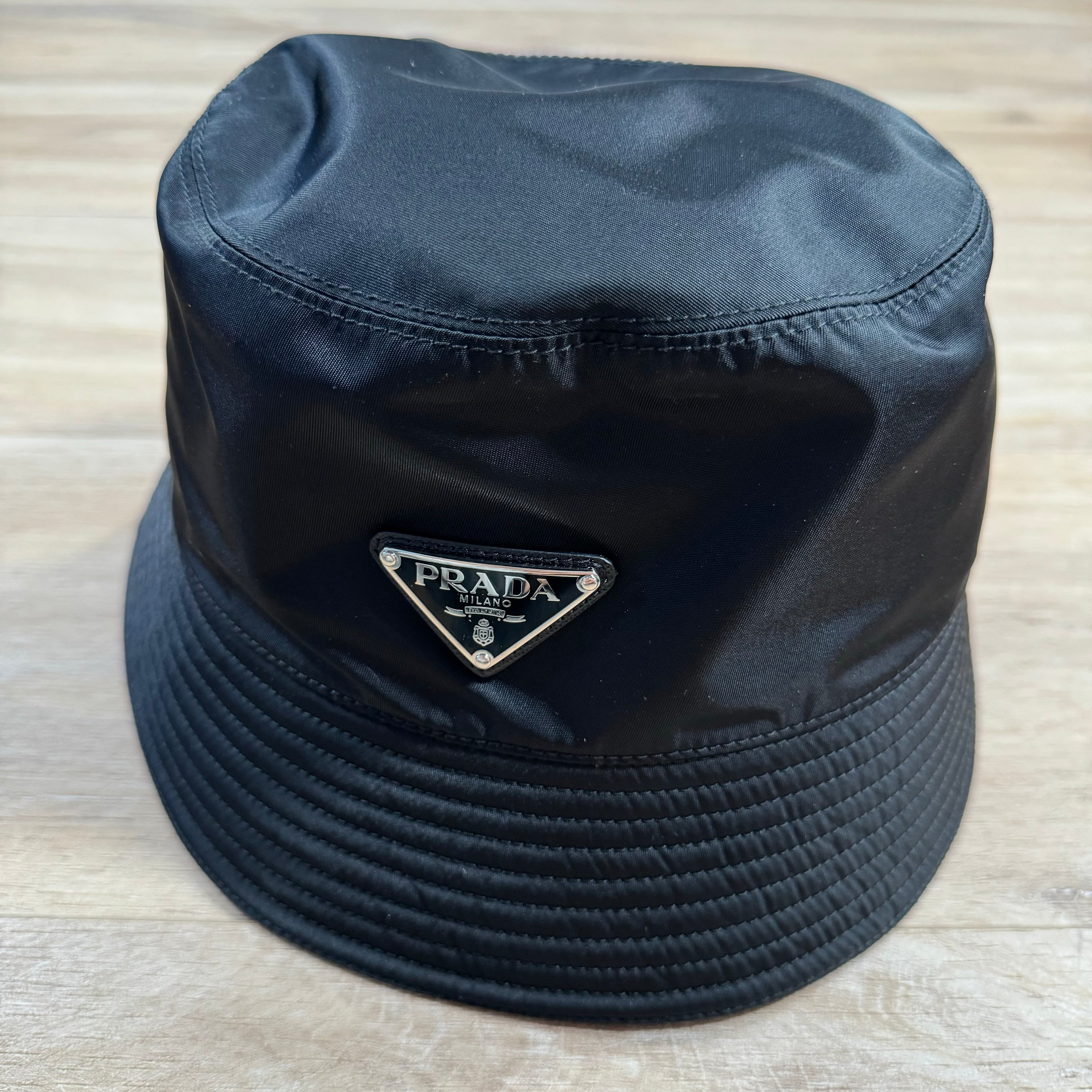 Black prada bucket hat online