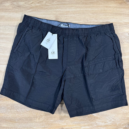 C.P. Company Flatt Nylon Logo Swim Shorts in Navy
