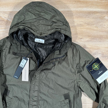 Stone Island Crinkle Reps R-NY Jacket in Military Green