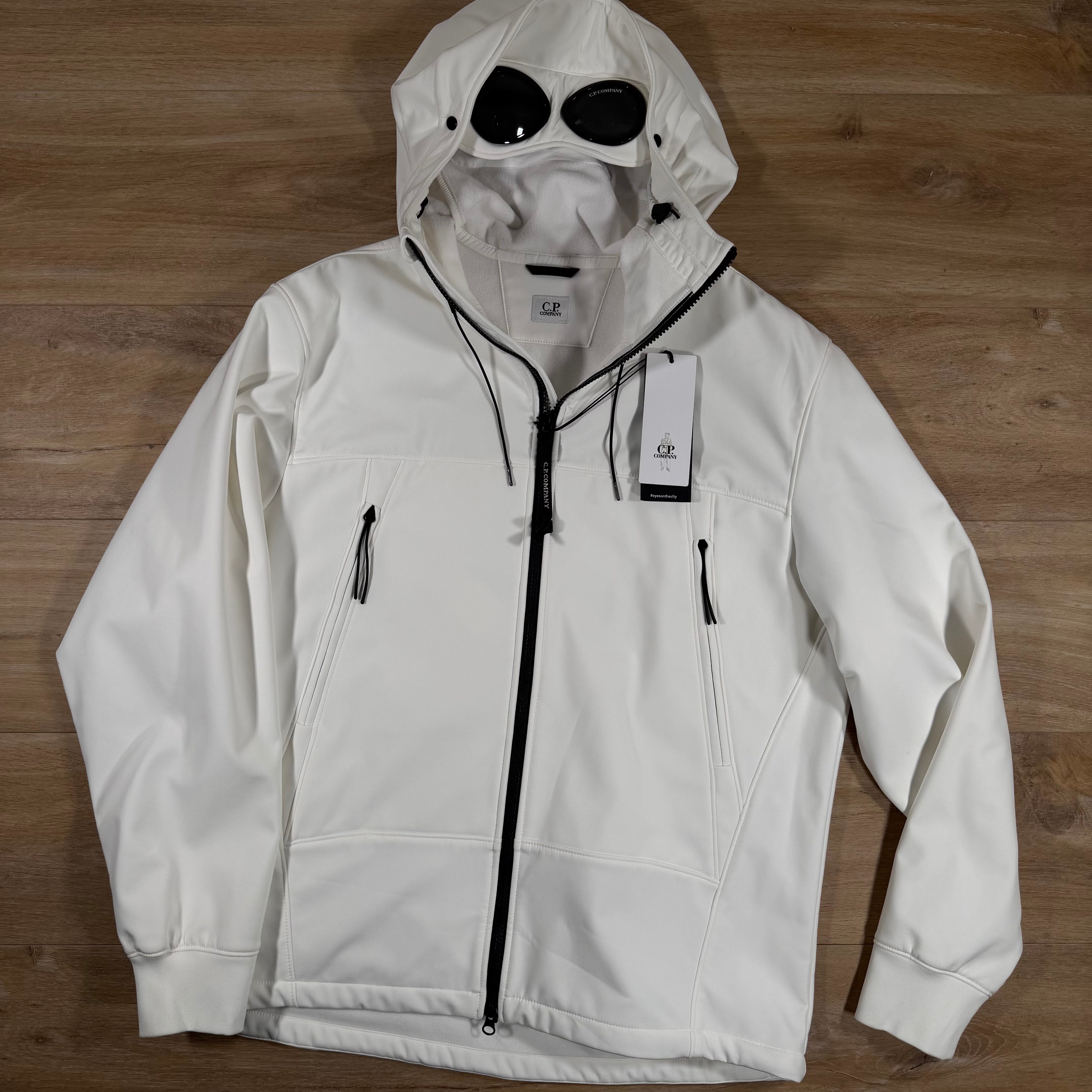 C.P. Company Shell-R Goggle Jacket in Gauze White – Label Menswear