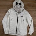 C.P. Company Shell-R Goggle Jacket in Gauze White