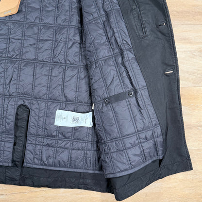 Stone Island Ghost David-TC Padded Pea Coat in Black