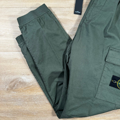 Stone Island Stretch Cargo Pants in Musk Green