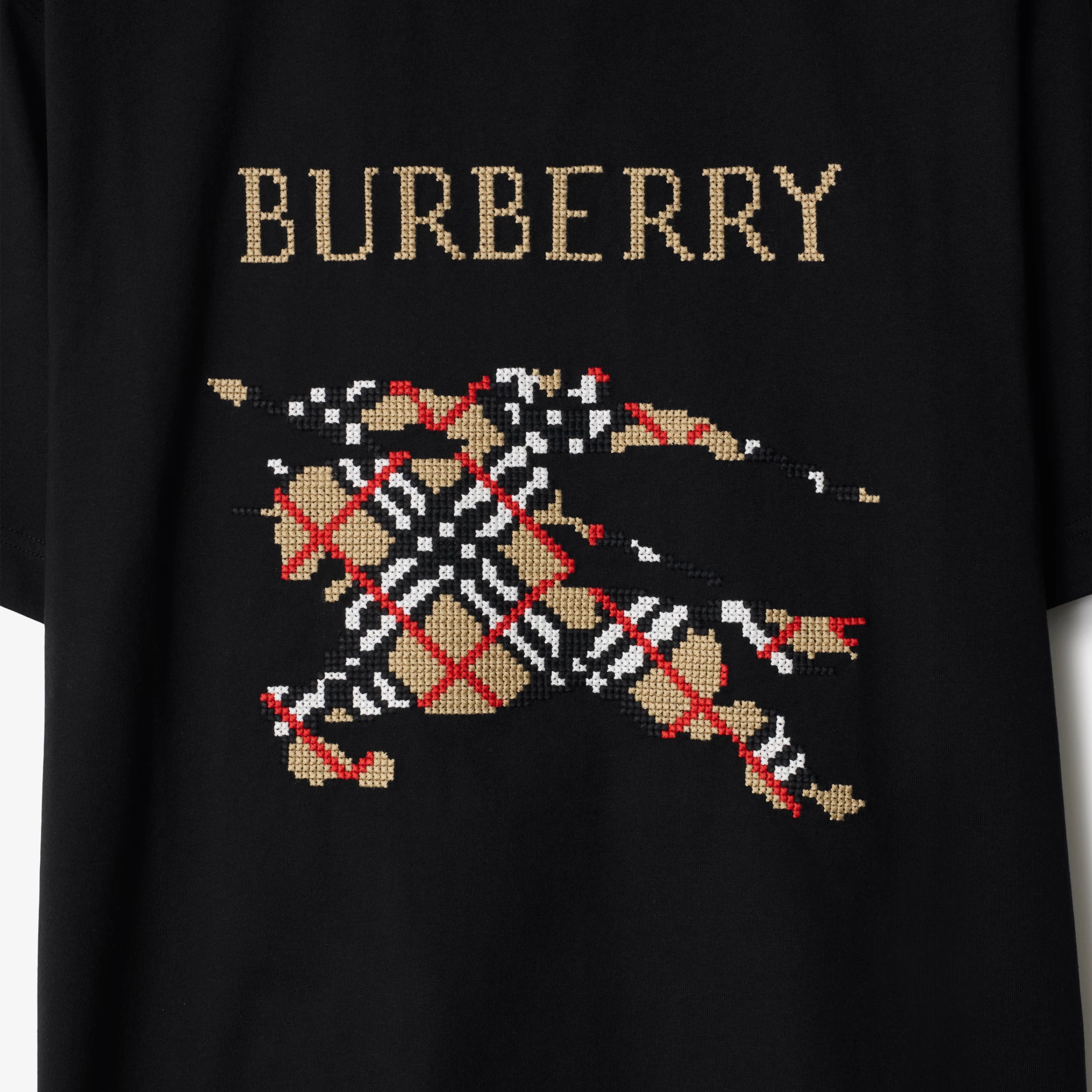 Burberry Ryan Cross Stitch EKD T-Shirt in Black