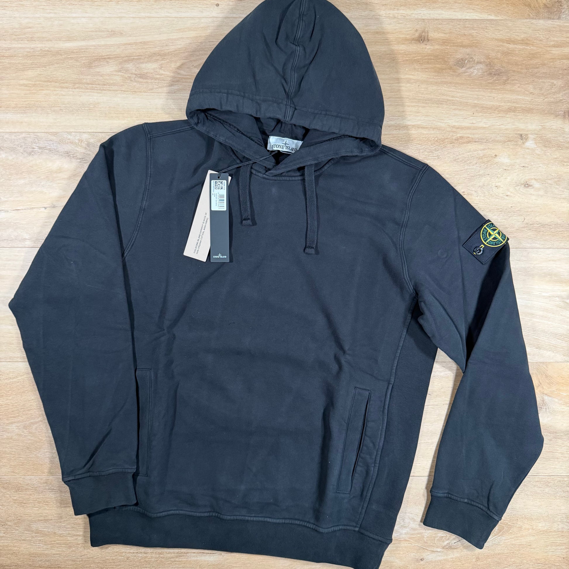 Stone Island Brushed Organic Cotton Fleece Hoodie in Black – Label