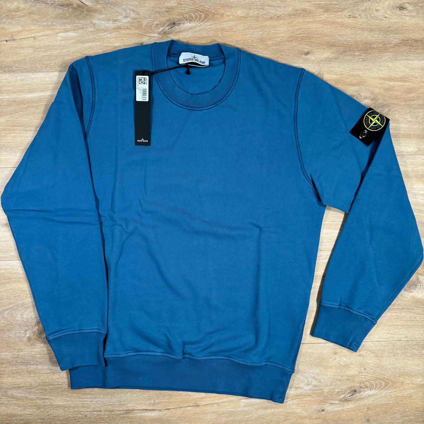 Stone Island Garment Dyed Crewneck Sweatshirt in Avio Blue