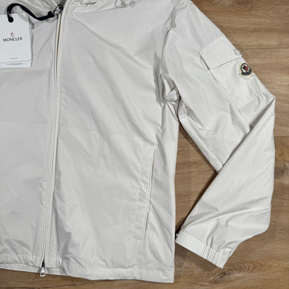 Moncler Sassiere Hooded Nylon Jacket in White