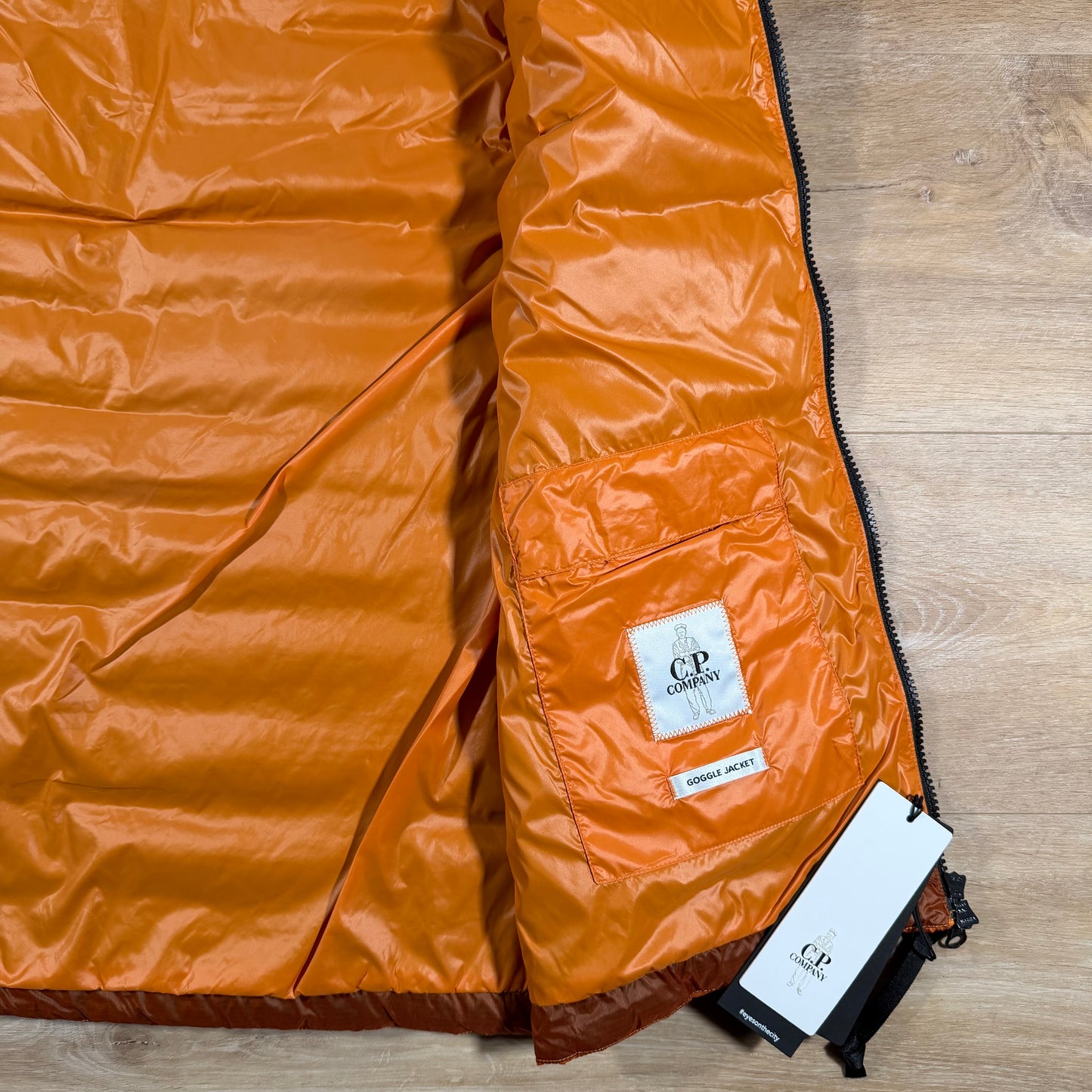 C.P. Company D.D. Shell Goggle Down Gilet in Russet Orange