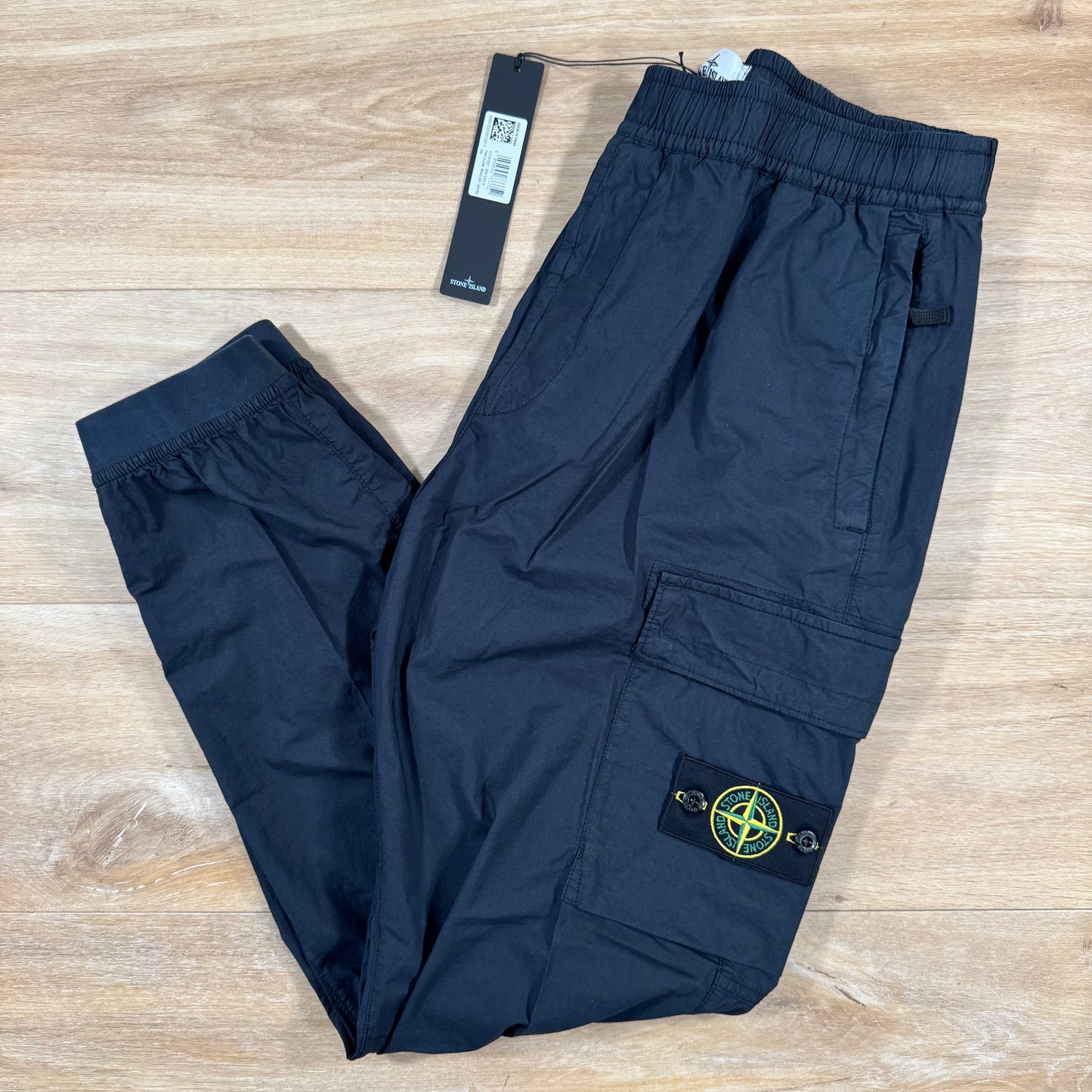 Stone Island Stretch Cotton Tela Cargo Pants in Navy