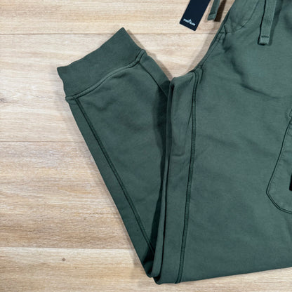 Stone Island Slim Fit Cargo Sweatpants in Musk Green