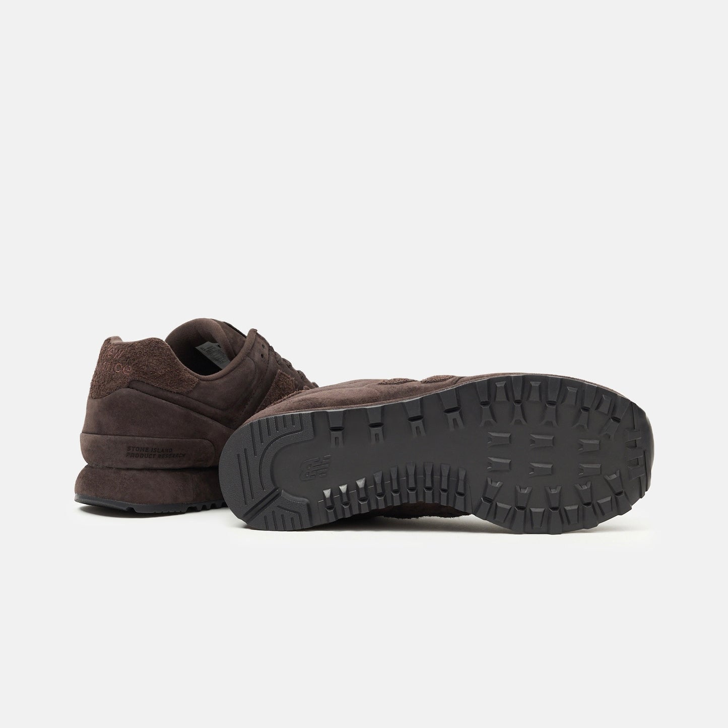 Stone Island x New Balance 574 Ghost Trainers in Dark Brown