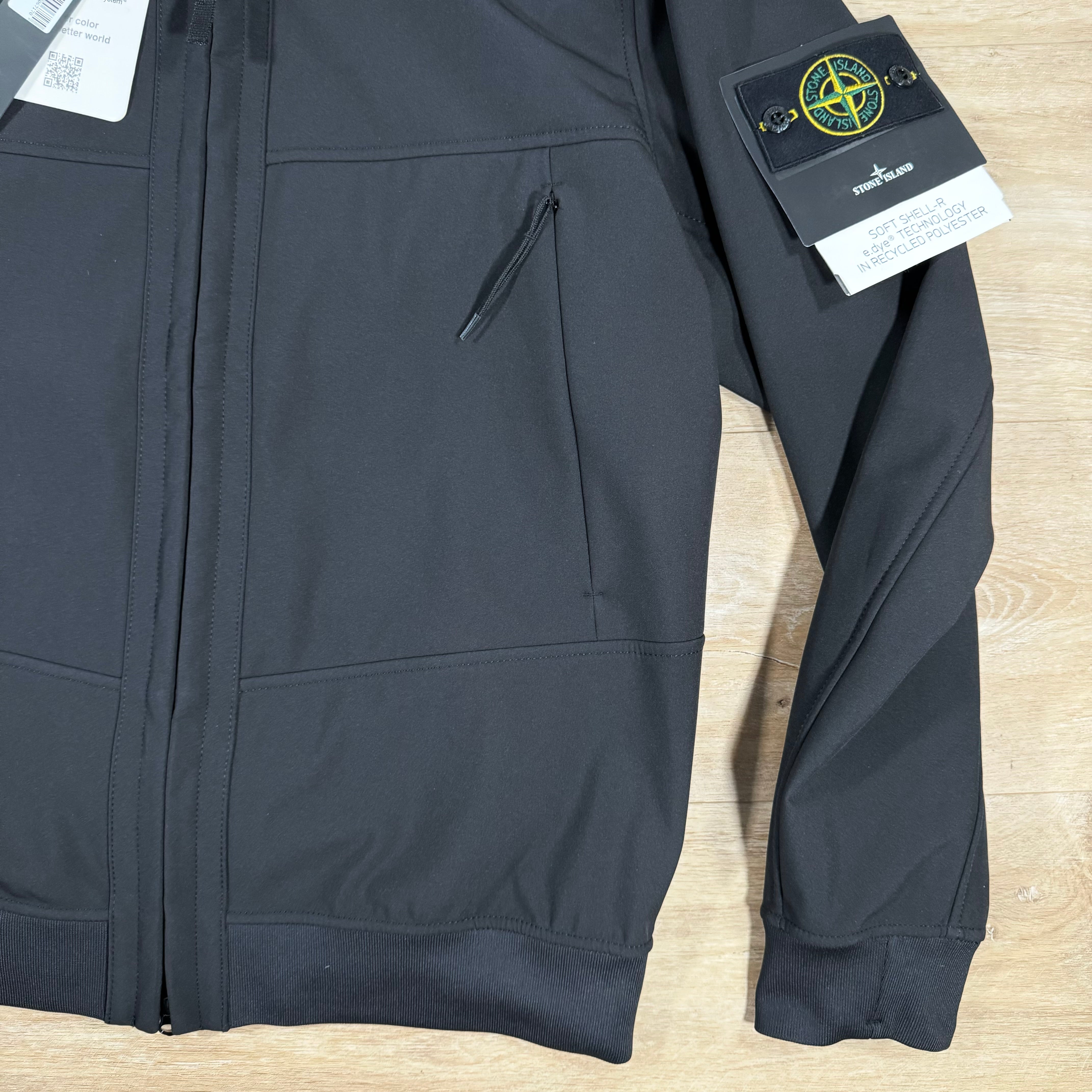 Stone Island Soft Shell R Jacket in Black LABEL MENSWEAR