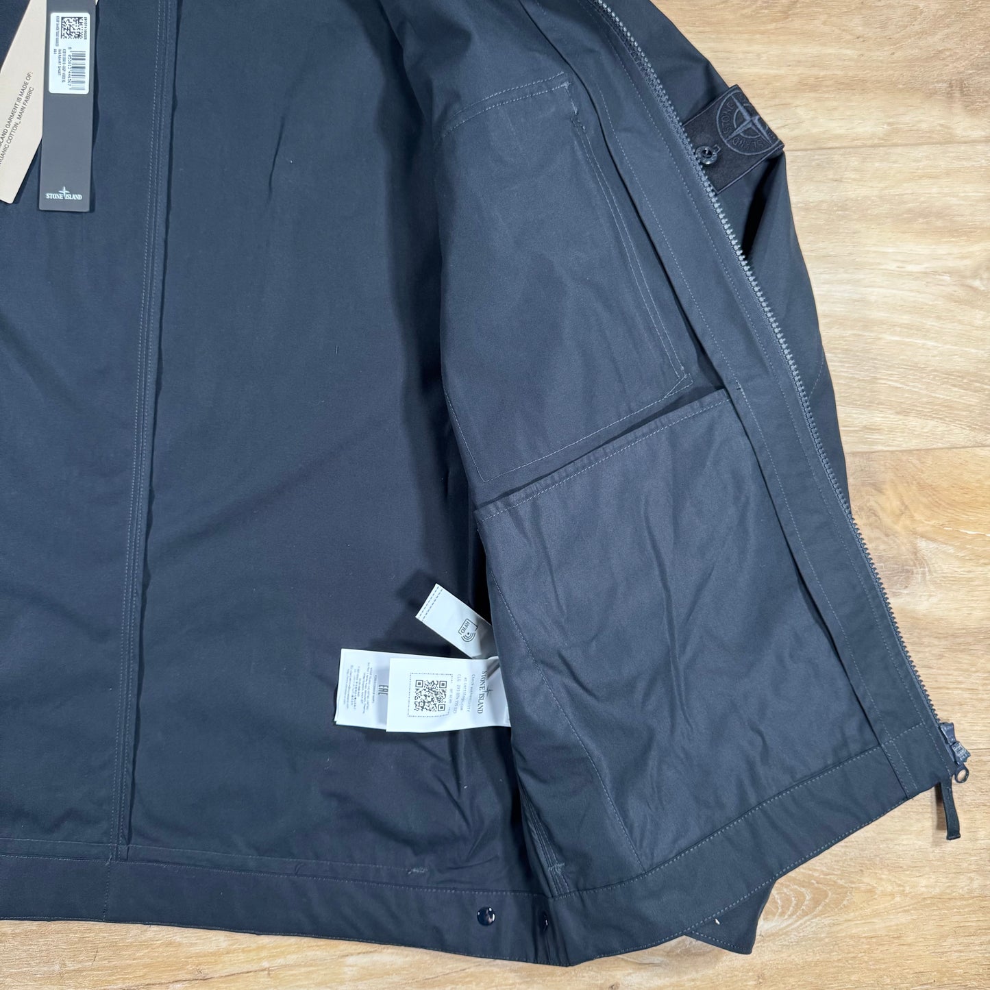 Stone Island Ghost Weatherproof Cotton Canvas Overshirt in Navy